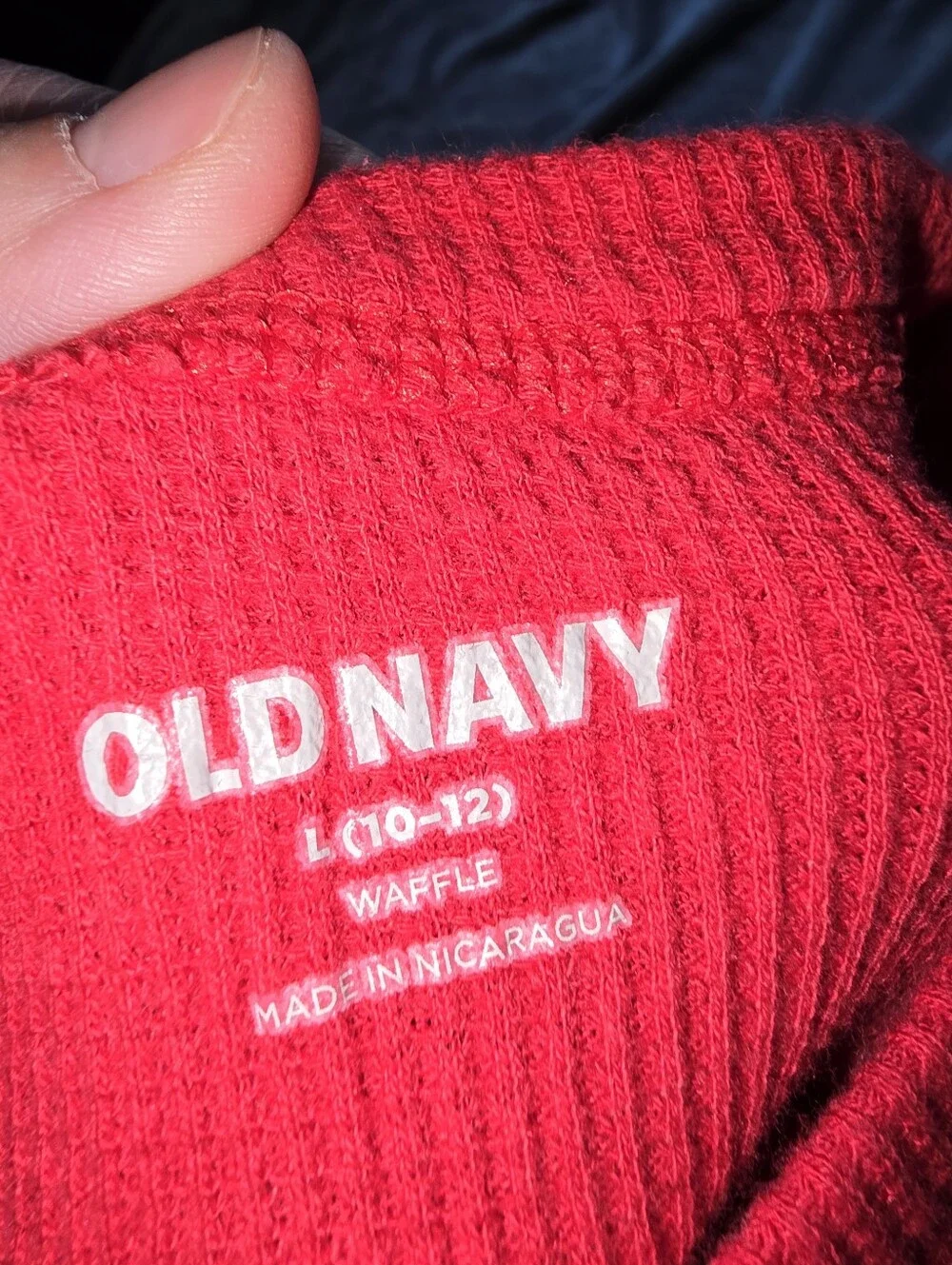 🌈6$ BUNDLE PRICE Old Navy Girls Cherry Waffle Knit Thermal Size L